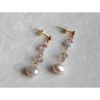 淡水パールピンクトルマリンイヤリン...