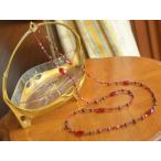レッドタイガーアイガラスビーズロン...