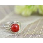PT900血赤珊瑚ダイヤモンドリング