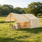 エアテント インフレータブルテント 4-8人用 簡単設営 420Dオックスフォード 316×250×219cm PVC天窓付 メッシュ窓 煙突穴付き ポータブルエアコン穴付き