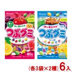 春日井製菓 80g つぶグミ アソートセット (つぶグミ つぶグミソーダ) (各3入×2種)6袋入 (ポイント消化)(np-2) メール便全国送料無料