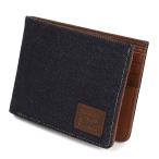 メンズ財布 リーバイス Levi's 2つ折り ブルー デニム× 牛革レザー財布 ダブル札入れ スキミング防止機能 USA直輸入モデル LV130073 送料無料 得トク2WEEKS