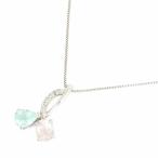 パライバトルマリン ダイヤモンド ネックレス K18WG K14WG 中古 Paraiba Tourmaline DIAMOND