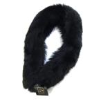  SaGa лиса пелерина черный мех лисы б/у SaGa мех мех воротник наматывать зажим есть одежда женский 