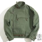 ライダースジャケット メンズ モーターサイクルジャケット 大きいサイズ 21ozキャンバス おしゃれ バイクジャケット WEDISH MOTORCYCLE JACKET Army ミリタリー