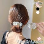 ヘアクリップ フラワー ヘアアクセサリー バナナクリップ レディース 花 和風 レトロ モダン 2本爪 バンスクリップ 大きめ 髪留め 髪飾り 大人 上品 キレイめ
