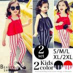 キッズ 水着 女の子 ワンピース フリル ストライプ ロンパース 送料無料