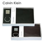 ショッピングカルバンクライン カルバンクライン 財布 キーホルダー 2点セット ギフトセットA(表面しわ加工有り財布) 二つ折り 純正ボックス付 メンズ レディース Calvin klein #79080