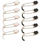  безопасность булавка симпатичный брошь булавка булавка брошь кошка кошка ... аксессуары палантин стеганый пончо шаль 10 шт. комплект белый черный 