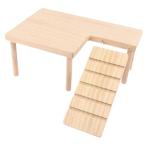 rubonalie хомяк из дерева подножка stage 28×17×13cm левый правый выбор мелкие животные для лестница имеется L type клетка расположение ( Brown правый лестница )