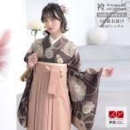 卒業式 袴セット 大学生 紫鳶色黄花薬玉(A355) 謝恩会 女の子 二尺袖 貸衣装 G995