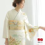 訪問着 レンタル 入学式 卒業式 結婚式 袷 生成 花丸文に波花筏 七五三 身長154〜165cm H1281