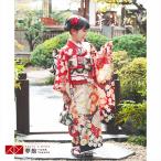 ショッピング七五三 七五三 7歳着物 レンタル フルセット 華徒然 ブランド着物  赤 花車 女の子 七歳 753 四つ身N211