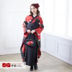  обычная цена 25700 иен распродажа во время! церемония окончания hakama комплект Japan стиль чёрный большой колесо красный .. в аренду большой студент кимоно с длинными рукавами hakama RR501