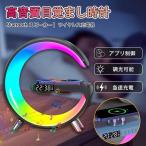 目覚まし時計 ブルートゥース スマート スピーカー ワイヤレス充電器 ナイトライト４in1 雰囲気ランプ インテリジェントLEDテーブルランプ 装飾用のアプリ制御