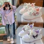 クロミ ちゃん スニーカー キッズ 女の子子供靴 マジックテープ 幅広 ピンク パープル 柔軟 スポーツシューズ 通学履き カジュアルシューズ クッション性