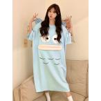 ハンギョドン パジャマ 半袖 ワンピース クロミ ハチワレ ウサギ 人魚ハントン ルームウェア 夏服 子供/大人用 可愛い 寝間着 部屋着 ホームスカート 柔らかい