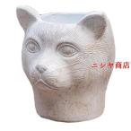 植木鉢動物の頭デザイン猫の顔6.2...
