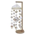 ショッピングひな祭り お祝い品No.MY2-C01　つるし飾り  小丸 白×ベージュ サイズスタンド高さ３４(cm)飾り付きひな祭り雛人形 松寿つるし