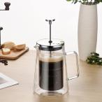 二層ガラスフレンチプレスコーヒープレス、コーヒーまたは紅茶用フレンチプレス、3ステージフィルター付きステンレス鋼フレンチコーヒーメーカー、耐熱性、ポー