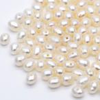 淡水パール 20粒 本真珠 極小 ポテト バロック 3.5~4.5mm*4.5~5.5mm ホワイト 白