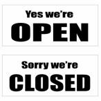 【オープンクローズ両面パネル看板・サイズ：幅約35×高約15cm・IMPローマ OPEN CLOSED】