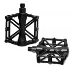 【並行輸入品】自転車用 アルミペダル 左右セット 《ブラック》 MTB マウンテンバイク クロスバイク 軽量 フラットペダル ._