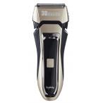 髭剃り 電気シェーバー Vegetable 充電式 交流式 3枚刃 防水 予備外刃2枚付 GD-S308 ゴールド ._