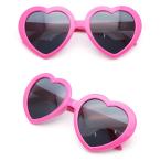 【並行輸入品】面白サングラス UVカット ハートサングラス 《ローズピンク》 .