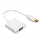 HDMI(オス) to VGA(メス) 変換アダプター 《ホワイト》 HDMI A(オス)-ミニD-sub15ピン(メス) a_hdmi ._