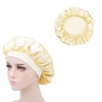 【並行輸入品】サテン生地 ナイトキャップ 《ベージュ》 美髪 保湿 光沢 ヘアキャップ レディース ヘアキャップ ロングヘア ヘアケア .
