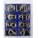 【並行輸入品】ミステリーリング 知恵の輪 8個セット 《青》 パズル チャイニーズリング 知育玩具 ._