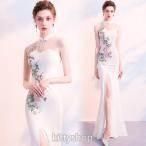  русалка платье разрез платье в китайском стиле вышивка чистый . длинное платье mermaid line безрукавка Eve человек g платье белый 