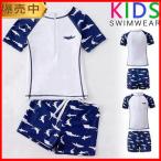 ラッシュガード キッズ 長袖 フードなし 水着 男子 スクール水着 ２点セット 子供服 ジュニア 小学生 スイムウェア 練習用 学校用 水遊び