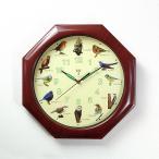 ＼レビューでプレゼント／八角電波時計 置き時計 掛け時計 掛時計 完成品 毎正時に野鳥たちの鳴き声で時刻をお ランキング受賞