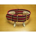 18mm 20mm 22mm カシス 引き通し 腕時計バンド タイプナトー CASIS TYPE NATO 腕時計用 時計ベルト 時計用バンド 赤×ベージュ