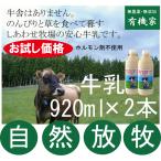 自然放牧牛乳・なつかしい牛乳（大）920 ｍｌ×２本【送料無料・冷蔵便】 岩手県産・低温殺菌牛乳・牛舎の無い自然放牧・無添加無調整