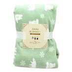 防寒具『抗ウイルス・吸湿発熱・アンチピリング・静電気防止加工 3WAYブランケット 約140×80cm グリーン』【ユザワヤ限定商品】