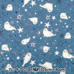 生地 『カラフルキャンバス シーチングキルト あざらし カットクロス 約105×80cm ブルー QCOCA-SSS-BL』 KOKKA コッカ
