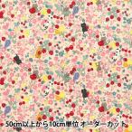 【数量5から】 生地 『シーチング ネコとフルーティーフラワー ピンク ACS1100-B』 COTTON KOBAYASHI コットンこばやし 小林繊維