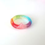 虹 レインボー 耳型 リング 指輪