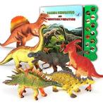 Olefun(オレファン) 恐竜おもちゃ 3歳以上 恐竜サウンドブック リアルな恐竜のフィギュア12体 ティラノサウルス/トリケラトプス/ユタラプター