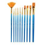 U/B アクリル絵の具 筆 YIHUALE 多用途 面相筆 ナイロン絵筆 ペイントブラシ 水彩画プラモデル 塗装十本セット 日本画 ブルー