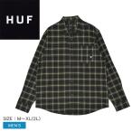 ハフ 長袖シャツ メンズ MODAL LS PLAID SHIRT HUF BU00221 グリーン 緑 マルチ トップス シャツ 長袖 ブランド ネルシャツ ロゴ 爆買