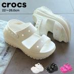 クロックス サンダル レディース クラシック メガクラッシュ サンダル CROCS 207989 黒 白 ピンク