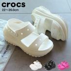 ショッピングCROCS 送料無料 クロックス サンダル レディース クラシック メガクラッシュ サンダル CROCS 207989 黒 白 ピンク