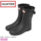 ハンター レインブーツ レディース HUNTER WFS2200RMA ブラック 黒 ブーツ 靴 ショートブーツ 雨靴 耐水 防水 ラバー 長靴 ブランド ロゴ おしゃれ