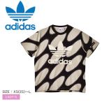 アディダス オリジナルス Tシャツ レディース マリメッコ 総柄プリントシャツ ADIDAS ORIGINALS IC1543 ベージュ 黒 服