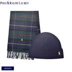 送料無料 ポロ ラルフローレン マフラー・ニット帽 メンズ レディース Registered Tartan Gift Set POLO RALPH LAUREN PC0989 ネイビー 紺