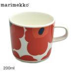 マリメッコ マグカップ 200ml カップ MARIMEKKO MUG CUP 2DL 63429 レッド 赤 ホワイト 白 マグ コップ コーヒーカップ インテリア ウニッコ プレゼント ギフト